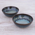 Ceramic cereal bowls, 'Blue Crush' (pair) - Hand Crafted Blue Ceramic Cereal Bowls (Pair) (image 2) thumbail