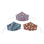 Cotton face masks, 'Thai Flora' (set of 3) - Hand Crafted Floral Cotton Face Masks (Set of 3)