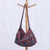 Cotton shoulder bag, 'Earthy Passion' - Hand Made Geometric-Motif Cotton Shoulder Bag thumbail