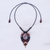 Macrame jasper pendant necklace, 'Bohemian Revolt' - Macrame Jasper and Brass Bead Bohemian Necklace (image 2b) thumbail