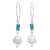 Cultured pearl dangle earrings, 'Sea Realm' - Cultured Pearl and Sterling Silver Dangle Earrings thumbail