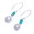 Cultured pearl dangle earrings, 'Sea Realm' - Cultured Pearl and Sterling Silver Dangle Earrings (image 2c) thumbail