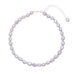 Cultured pearl choker necklace, 'Mermaid Gem in Grey' - Grey Cultured Freshwater Pearl Choker Necklace