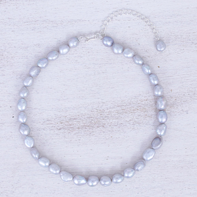 Gargantilla de perlas cultivadas - Gargantilla de perlas de agua dulce cultivadas grises