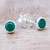 Onyx stud earrings, 'Petite Vert' - Green Onyx and Sterling Silver Stud Earrings (image 2b) thumbail