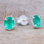 Onyx stud earrings, 'Green Sky' - Hand Crafted Onyx and Sterling Silver Stud Earrings (image 2b) thumbail