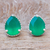 Onyx stud earrings, 'By the Dock' - Thai Green Onyx and Sterling Silver Stud Earrings (image 2) thumbail