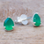Onyx stud earrings, 'By the Dock' - Thai Green Onyx and Sterling Silver Stud Earrings (image 2b) thumbail