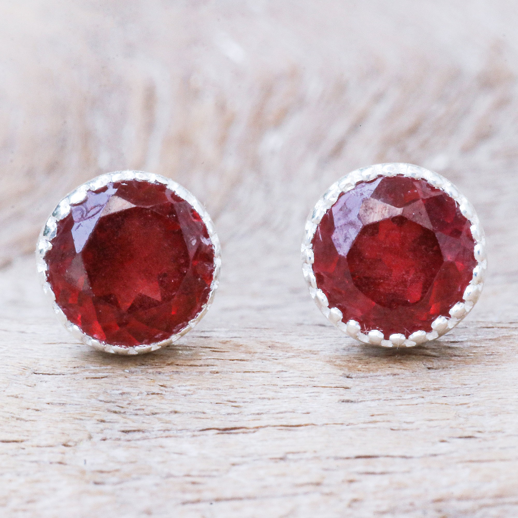 925 Sterling Silver Garnet EarringHandmade Natural Red Garnet Gemstone EarringTear Drop Shape Stone Earring