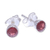 Garnet stud earrings, 'Cabernet Drop' - Thai Garnet and Sterling Silver Stud Earrings (image 2c) thumbail