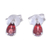 Garnet stud earrings, 'Wine Drop' - Hand Made Garnet and Sterling Silver Stud Earrings thumbail