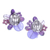 Multi-gemstone clip-on earrings, 'Solaris in Purple' - Amethyst and Cultured Pearl Cluster Clip-On Earrings (image 2b) thumbail
