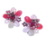 Multi-gemstone clip-on earrings, 'Solaris in Pink' - Agate and Rose Quartz Cluster Clip-On Earrings (image 2a) thumbail