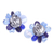 Multi-gemstone clip-on earrings, 'Solaris in Blue' - Agate and Lapis Lazuli Cluster Clip-On Earrings (image 2b) thumbail