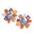 Multi-gemstone clip-on earrings, 'Solaris in Orange' - Quartz and Cultured Pearl Cluster Clip-On Earrings (image 2b) thumbail