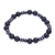 Onyx and hematite beaded stretch bracelet, 'Cool Night' - Hand Crafted Onyx and Hematite Beaded Bracelet