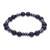 Onyx and hematite beaded stretch bracelet, 'Cool Night' - Hand Crafted Onyx and Hematite Beaded Bracelet