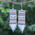 Glass beaded waterfall earrings, 'Curtain in Blue' - Hand Crafted Glass Bead Waterfall Earrings (image 2) thumbail