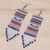 Glass beaded waterfall earrings, 'Curtain in Blue' - Hand Crafted Glass Bead Waterfall Earrings (image 2b) thumbail