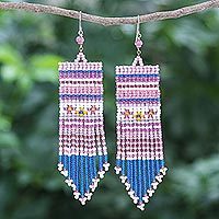 Tourmaline waterfall earrings, 'Curtain in Pink'