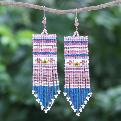 Tourmaline waterfall earrings, Curtain in Pink