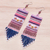 Tourmaline waterfall earrings, 'Curtain in Pink' - Tourmaline and Glass Bead Waterfall Earrings