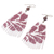 Jasper dangle earrings, 'Clover in Brown' - Jasper and Brown Glass Bead Waterfall Earrings