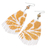 Quartz dangle earrings, 'Clover in White' - Hand Threaded Quartz and Glass Bead Waterfall Earrings