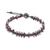 Macrame agate beaded bracelet, 'Spiritual Side in Brown' - Hand Knotted Macrame Agate and Leather Cord Bracelet thumbail