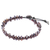 Macrame agate beaded bracelet, 'Spiritual Side in Brown' - Hand Knotted Macrame Agate and Leather Cord Bracelet