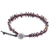 Macrame agate beaded bracelet, 'Spiritual Side in Brown' - Hand Knotted Macrame Agate and Leather Cord Bracelet (image 2d) thumbail