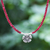 Quartz pendant necklace, 'Color Sense in Red' - Quartz and Karen Silver Pendant Necklace