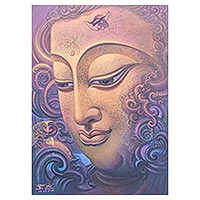 'Dharma Light' - Thai Acrylic on Canvas Buddha Painting