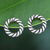 Sterling silver stud earrings, 'Black Spiral' - Hand Crafted Oxidized Sterling Silver Stud Earrings