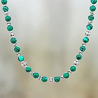 Featured review for Magnesite beaded necklace, Green Grace