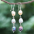 Cultured pearl dangle earrings , 'Candy Pearl' - Sterling Silver Cultured Pearl Dangle Earrings From Thailand (image 2) thumbail