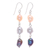 Cultured pearl dangle earrings , 'Candy Pearl' - Sterling Silver Cultured Pearl Dangle Earrings From Thailand thumbail
