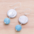 Cultured pearl and quartz dangle earrings, 'Blue Candy Sea' - Cultured Freshwater Pearl and Quartz Dangle Earrings (image 2b) thumbail