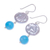 Cultured pearl and quartz dangle earrings, 'Blue Candy Sea' - Cultured Freshwater Pearl and Quartz Dangle Earrings (image 2c) thumbail