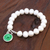 Cultured pearl and jade beaded bracelet, 'Lucky Pearl' - Artisan Crafted Jade and Cultured Pearl Bracelet (image 2) thumbail