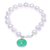 Cultured pearl and jade beaded bracelet, 'Lucky Pearl' - Artisan Crafted Jade and Cultured Pearl Bracelet thumbail