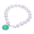 Cultured pearl and jade beaded bracelet, 'Lucky Pearl' - Artisan Crafted Jade and Cultured Pearl Bracelet (image 2c) thumbail