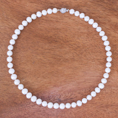 collar de perlas cultivadas - Hilo de perlas cultivadas de agua dulce hecho a mano