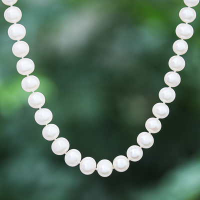 collar de perlas cultivadas - Hilo de perlas cultivadas de agua dulce hecho a mano