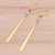 Gold-plated prehnite and amethyst dangle earrings, 'Golden Dewdrop' - Gold-Plated Prehnite and Amethyst Dangle Earrings