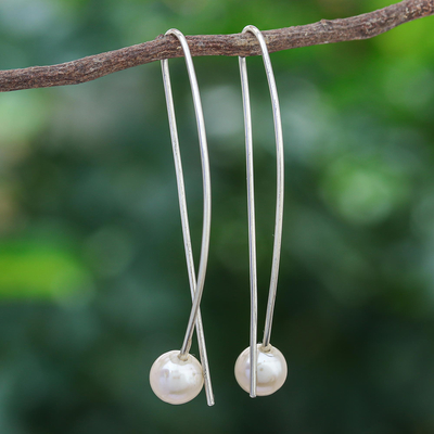 Cultured pearl drop earrings, Light and Grace