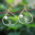 Cultured pearl drop earrings, 'Loopy for Love' - Cultured Freshwater Pearl and Sterling Silver Heart Earrings (image 2) thumbail