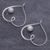 Cultured pearl drop earrings, 'Loopy for Love' - Cultured Freshwater Pearl and Sterling Silver Heart Earrings (image 2b) thumbail