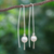 Cultured pearl drop earrings, 'Sea Prize' - Cultured Freshwater Pearl and Sterling Silver Earrings (image 2) thumbail