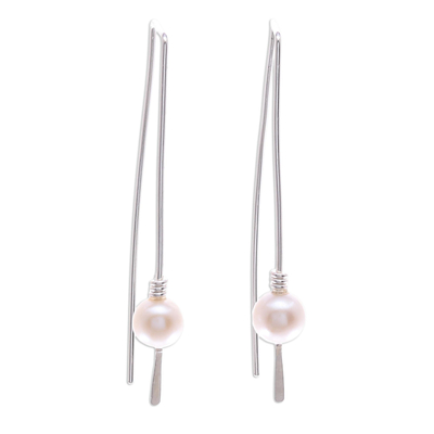 Ohrhänger aus Zuchtperlen - Ohrringe aus kultivierten Süßwasserperlen und Sterlingsilber